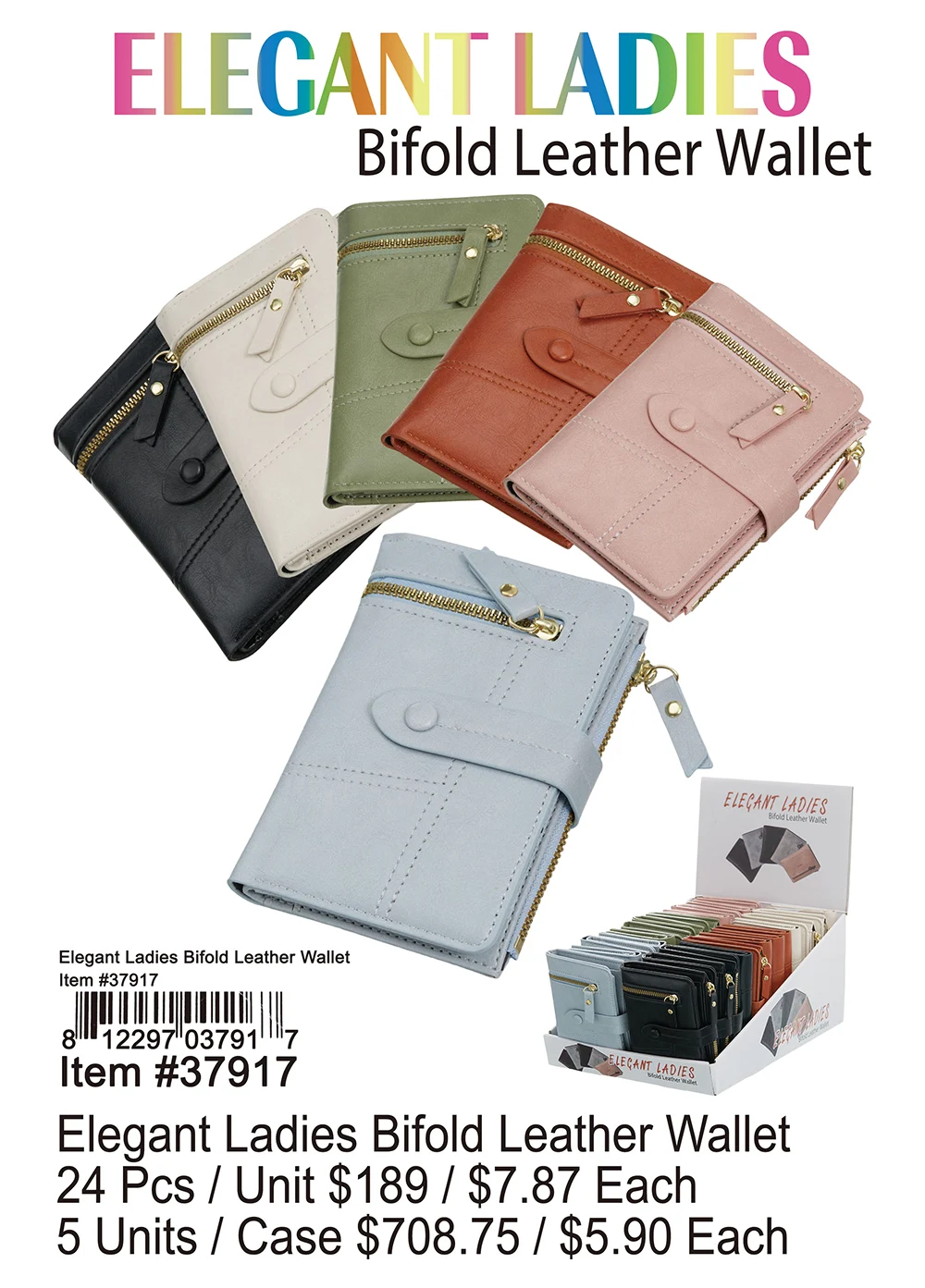 Elegant Ladies Bifold Leather Wallet